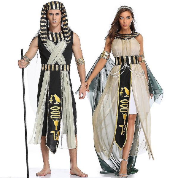 Det gamle Egypten Egyptisk Farao Konge Kejserinde Cleopatra Dronning Cosplay For Mænd Kvinder Halloween Karneval Fest Kostumer H Women L