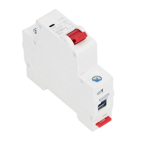 DIN-skena monterad 1P-säkring DZ47 63Z C25 - Kortslutnings- och överbelastningsskydd för DC 250V