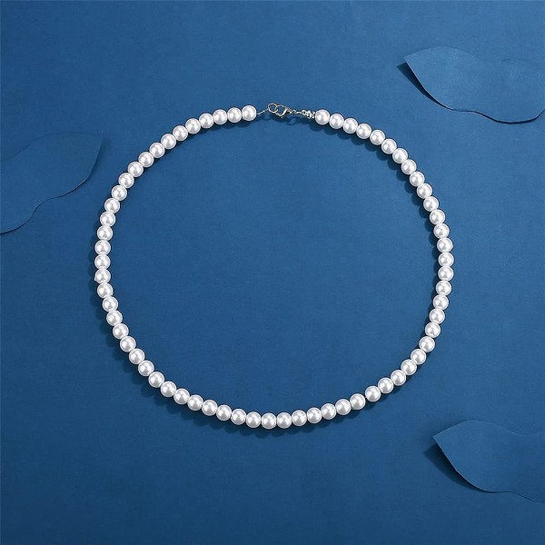 Imiterad pärlhalsband herr enkla handgjorda pärlor 2023 ny 40Cm Pearl Necklace