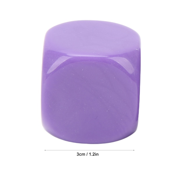 6-osainen suuri pyöreäkulmainen vedenkestävä noppasetti - hapettumisenkestävä sileä pinta DIY-projekteihin - violetti Purple 6Pcs