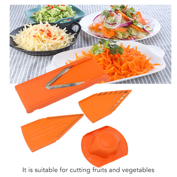 Multifunktionell V-formad Slicer med Handskydd för Säker och Effektiv Matlagning Orange