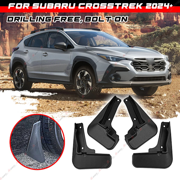 Stänkskydd för Subaru Crosstrek 2024-2025, Mud Flaps, Skärmar