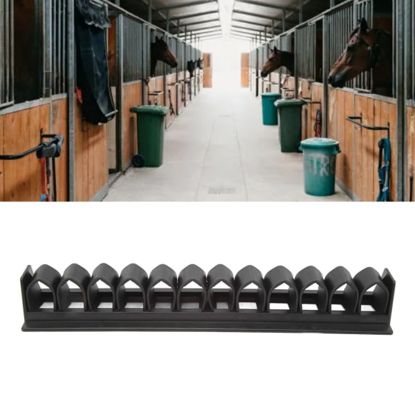 Hästpiskhållare Plast Hästpiskställ Väggmonterad för häststall Svart Black