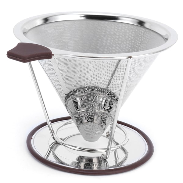Kaffefilter i rustfrit stål med holder - Mesh tragt til 1-6 kopper brygning i køkkenet