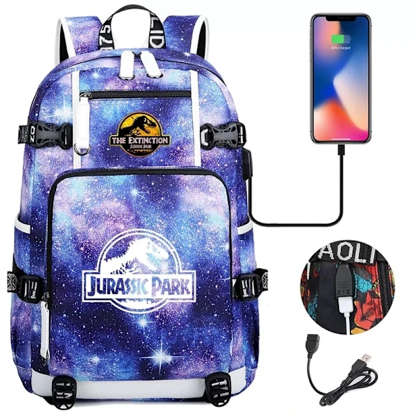 Spil Genshin Impact Keqing Rygsæk Skoletaske Rejse Notesbog Laptop Taske til Børn Studerende