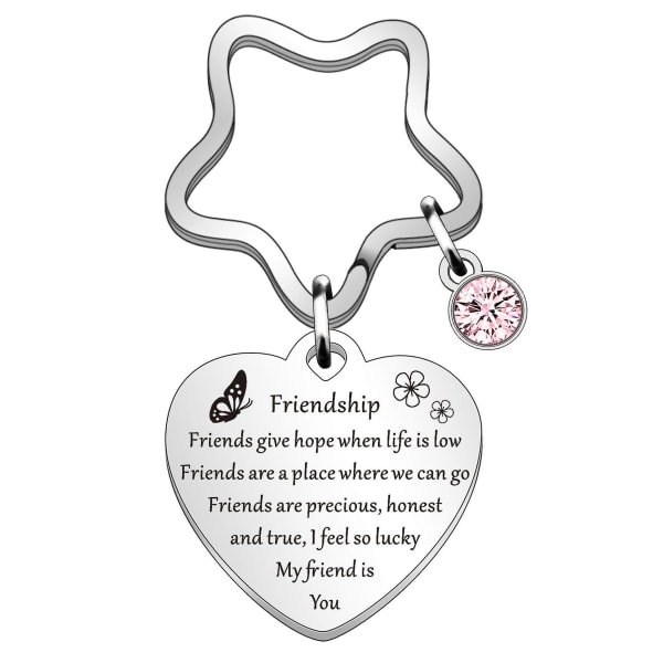 Bästa vän nyckelring presenter sentimental inspirerande gåva för muntra upp kvinnor vänskap present för henne