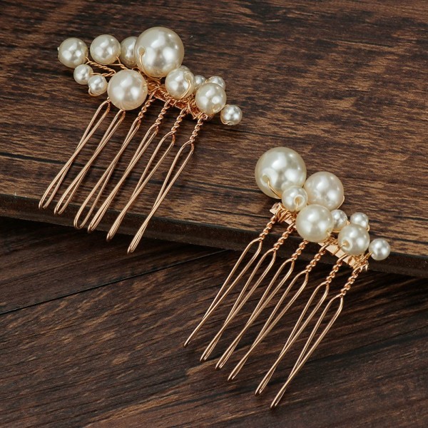 Pearl Hairpin Comb Bridal Headpiece Morsiussolki A1 (2 kpl)