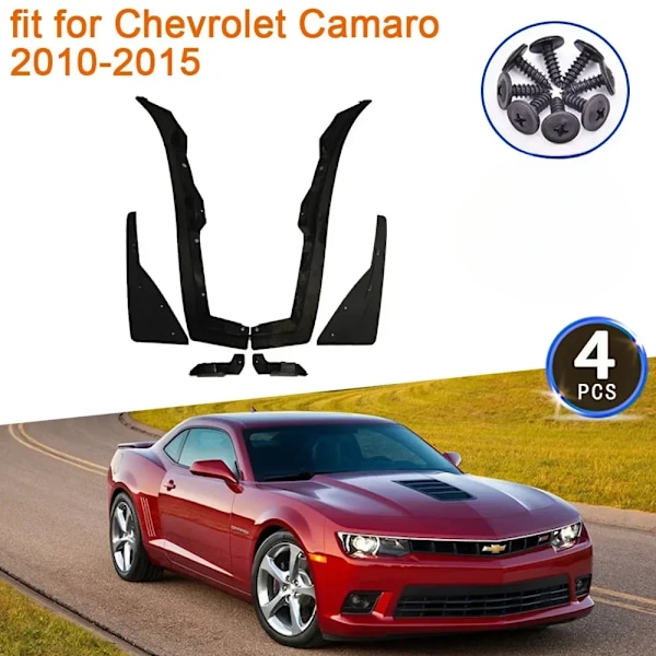 4x FOR Chevrolet Camaro 2010 2011 2012 2013 2014 2015 Sprutskjermer Foran Bak Hjul Skjerm Mudflaps Bil Styling Tilbehør