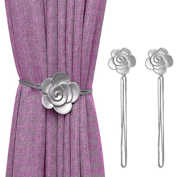 Vintage Magnetic Curtain Tieback，1Pair Of Resin Camellia Buckles