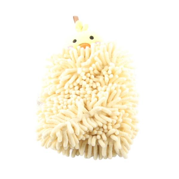 Børnehåndklæde i blødt mikrofiber med ophængningsløkke - Absorberende tegneserie-design til badeværelse, køkken og toilet Yellow