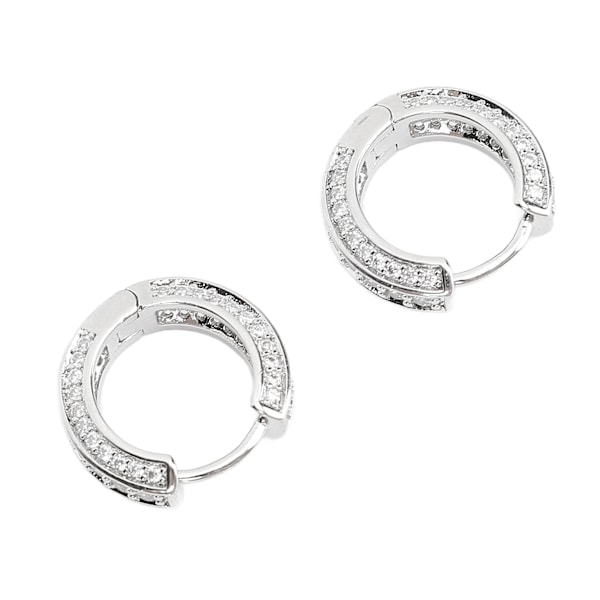 Snygga Minimalistiska Små Högörhängen i Silver med Zirkonia för Kvinnor