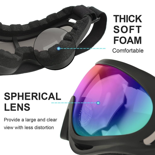 Ski Goggles 2pcs Skiing Snowboard Goggles Snow Goggles Glasses D