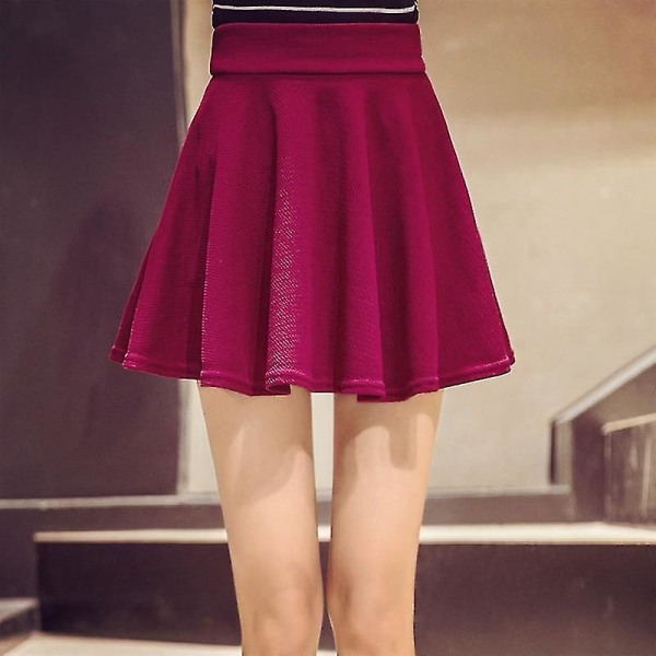 Kvinder sport plisseret mini nederdel Q Wine Red 3XL