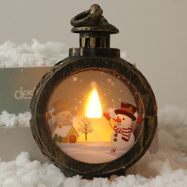 Christmas Decoration Supplies Led Lights Round Hanging Lights Bronze Snowman