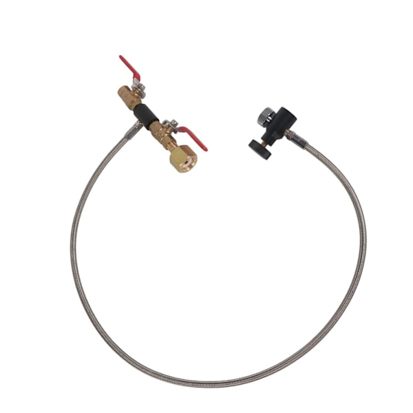 CGA-320 CO2 Cylinder Genopfyldningsadapter med 91 cm Slange og Trykmåler til Sodavandsbeholderpåfyldning