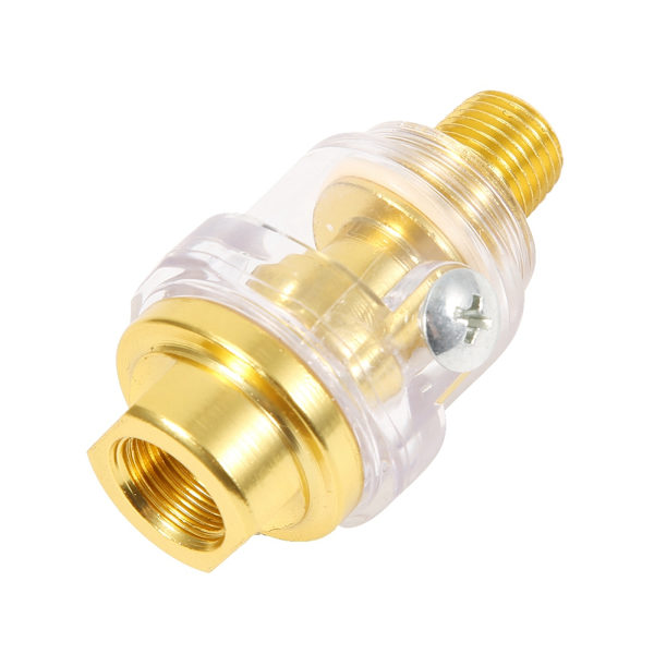 Professionell 1/4\" NPT Mini Inline Oljesmörjare - Guld Koppar Pneumatiskt Verktygstillbehör