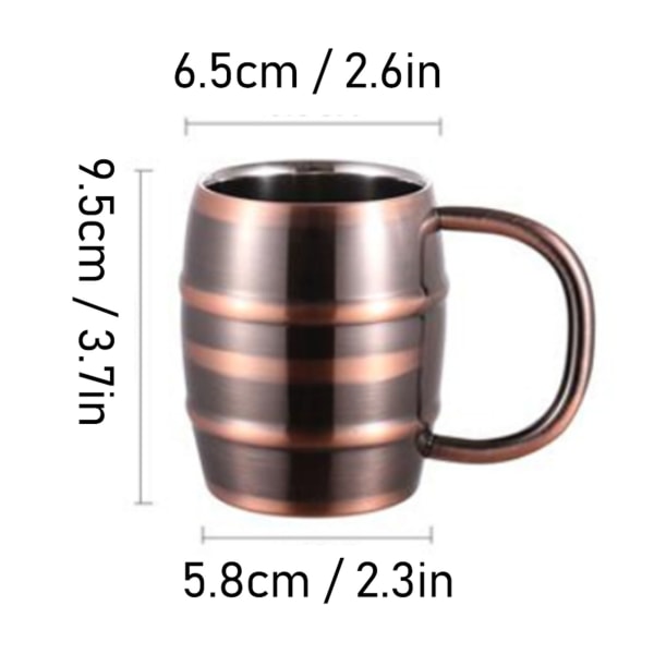 Dubbelväggig Isolerad Rostfritt Stål Ölkopp - Mångsidig Ergonomisk Design för Mjölkte och Hemanvändning i Retro Kopparfinish Retro Copper Color