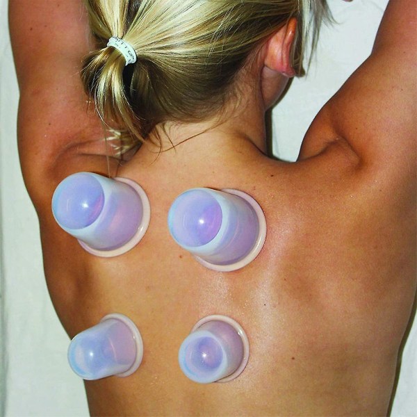 4pcs Vacuum Cups Massage Roller Silicone Cupping Set blue