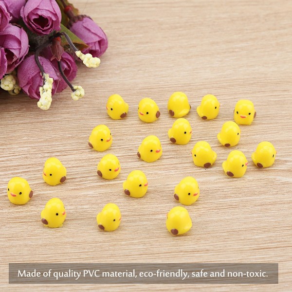 20 stk Mini Gule Kylling Miniatyr Hagepynt for Dukkehusdekor