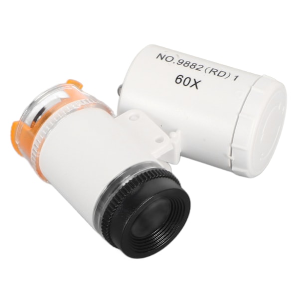 60X Mini Lomme Mikroskop Loupe med UV LED Lys til at Opdage Falske Penge - Hvid