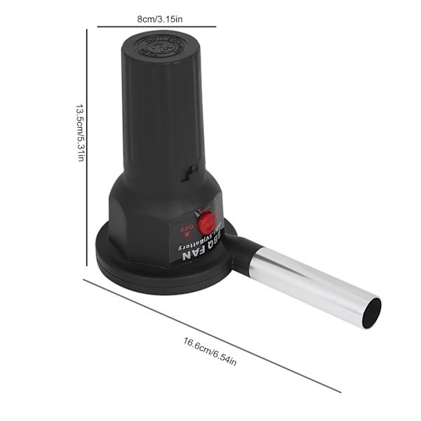 5V USB Ladbar Bærbar BBQ-Vifte for Utekoking