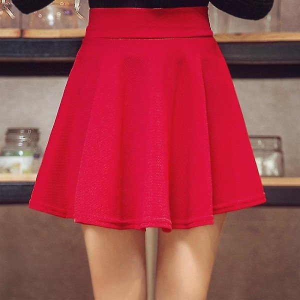 Kvinder sport plisseret mini nederdel Q Red L