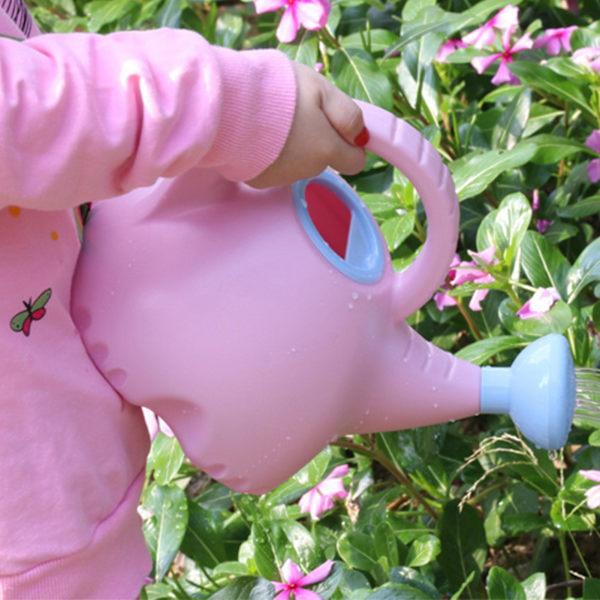 Søt Elefantformet Vannkanne i Plast for Barn - 1,5L Rosa Hageleketøy