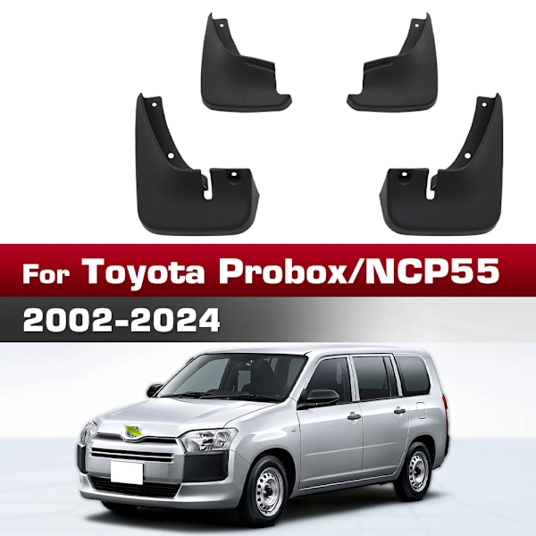 Til Toyota Probox/NCP55 2002-2024 Skærm Stænklapper 4 stk./sæt Beskyttelse Stænklap Mudguards Biltilbehør