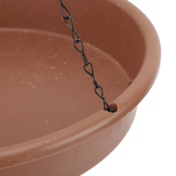 Rund Plastik Hængende Fuglefoder og Badebakke - Udendørs Brun Fuglefoderstation Brown