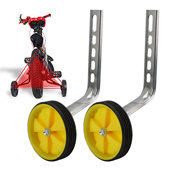 Universal Treningshjul for Barnecykler - Kompatibel med 12\", 14\", 16\", 18\" og 20\" Sykler yellow