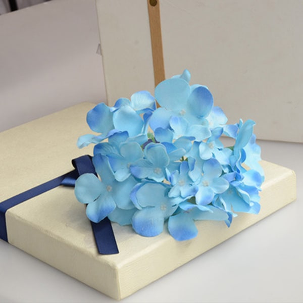 Sininen hortensia silkkikukka taivutettava ja pestävä ja puhdistettava hääkimppuihin tee-se-itse lotus root starch