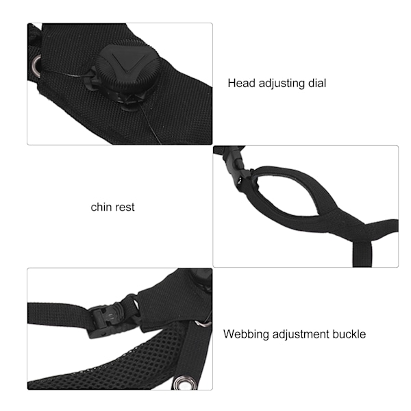 Justerbar Dial Suspension System Hakestroppen til FAST og MICH Hjelme - Kompatibel med Wendy Hjelm Black