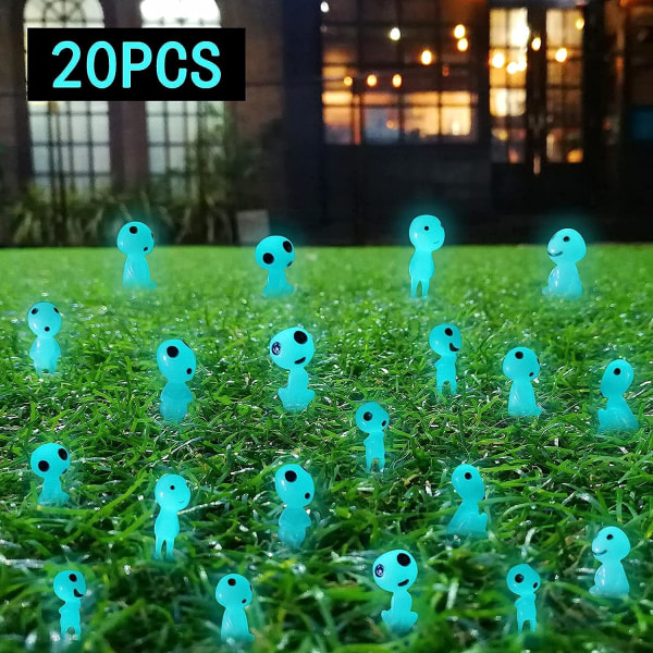 10 ST Luminous Ghost Tree Alves Miniature Garden Gnome Glow D 10pcs  Blue