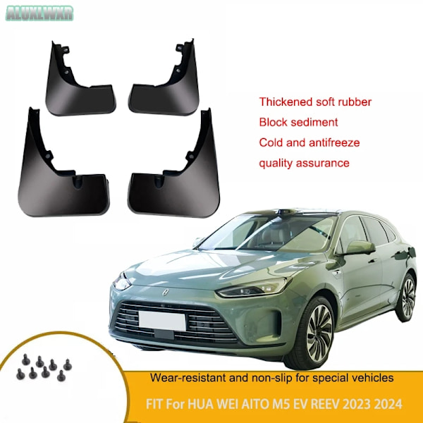 Stänkskydd Mud Flaps Stänkskärmar Fender Protector Cover Auto PASSAR För HUA WEI AITO M5 EV REEV 2023 2024 Biltillbehör