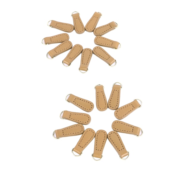 21-pack äkta läder blixtlåsdragare - Snygga mikrofiberläder ersättningsmärken för ryggsäckar och väskor i Claybank Gold Beige Gold 20pcs