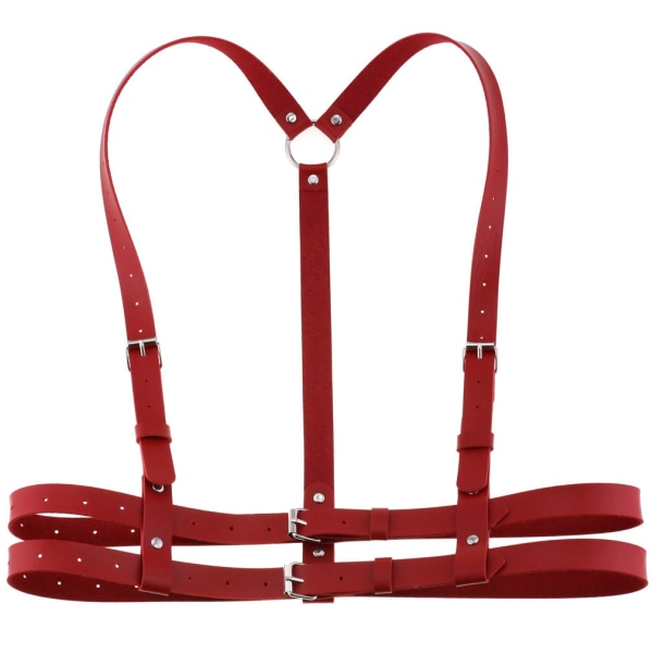 Leather Body Harness Strap Belts Jewelry Gothic Accessories Red