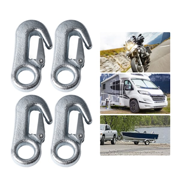 4-pak 90mm Jern Trailer Snap Hooks - Heavy-Duty Træk Hooks Sikkerhedskæde Hardware med Lukning til Industriel og Maritim Anvendelse