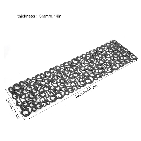 Rektangulär Filtduk Löpare och Underlägg Set för Heminredning (Mörkgrå) Dark Gray 29x102