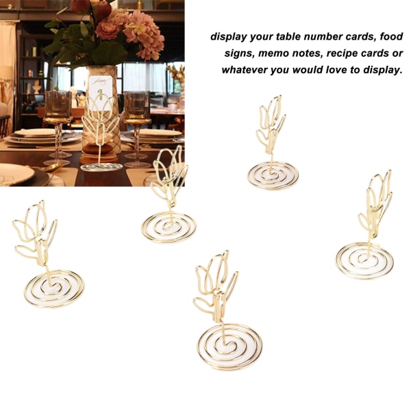 25 stk. Blomsterformede Bordnummerholdere - Stabile Bordkortstativer i Rustfrit Stål til Bryllupper, Fester og Kontorer gold 25Pcs