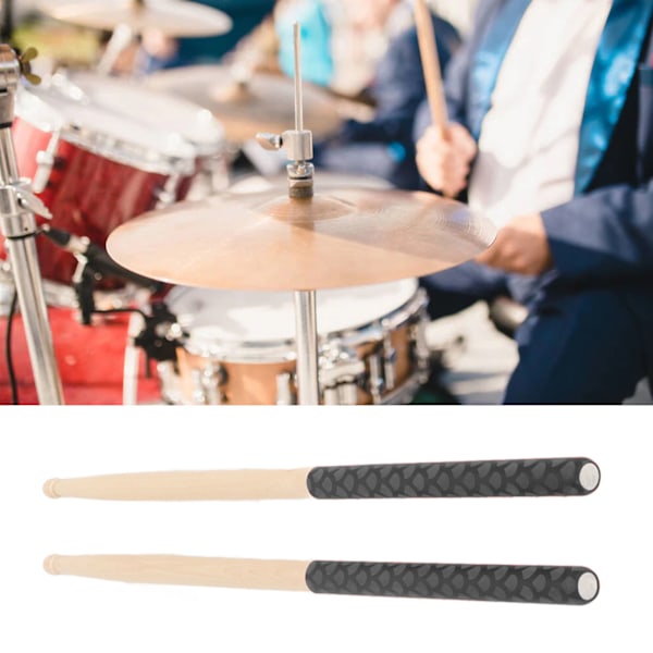 Maple Tip Trummor med Halksäkra Gummigrepp - Svart Fiskskalmönster Instrumenttillbehör Black
