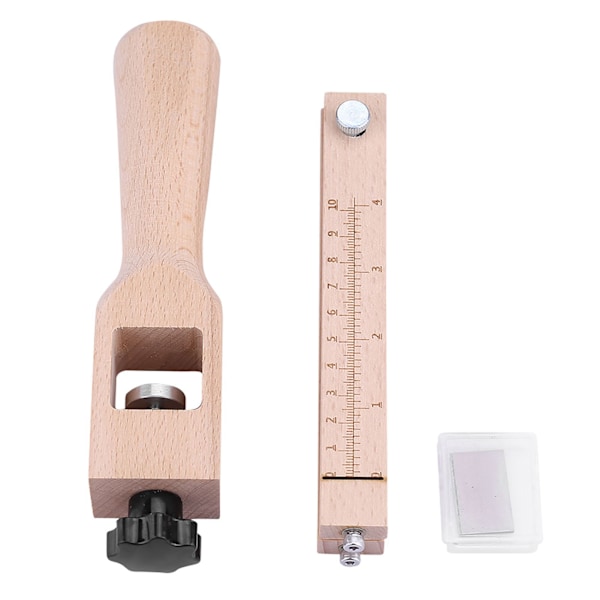 Säädettävä puinen kahva nahkahihnan leikkaustyökalu DIY- käsitöihin 3 terällä