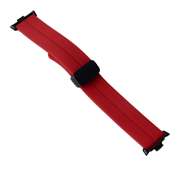 Vattentät Flexibel Silikon Magnetisk Vikbar Armbandsurrem i Burgunder för Mi Band 8 Pro