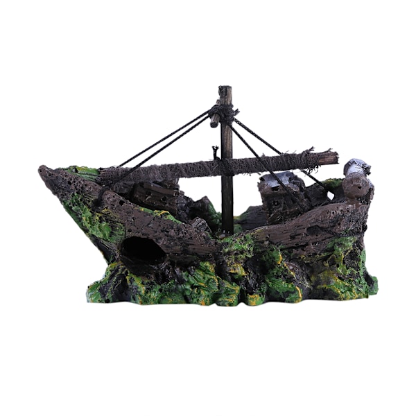 Kunstig Harpiks Båds Ornament til Akvarium Fisketank Landskab Dekoration