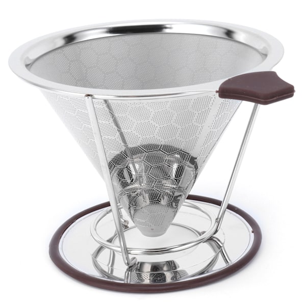 Kaffefilter i rustfrit stål med holder - Mesh tragt til 1-6 kopper brygning i køkkenet