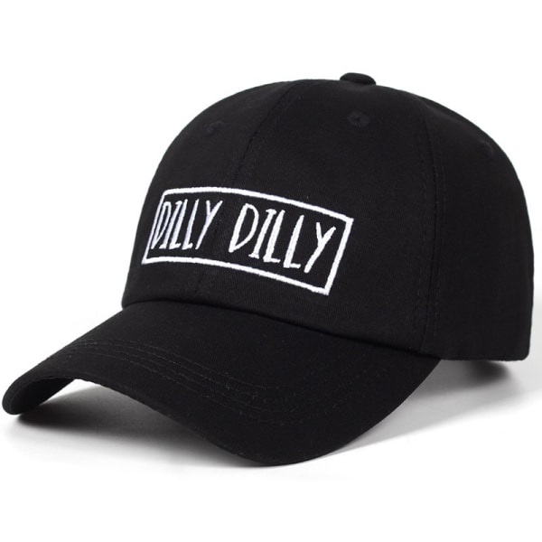 Dilly Hat Funny Broderet Baseball Cap Hip Hop Hat i bomuld black