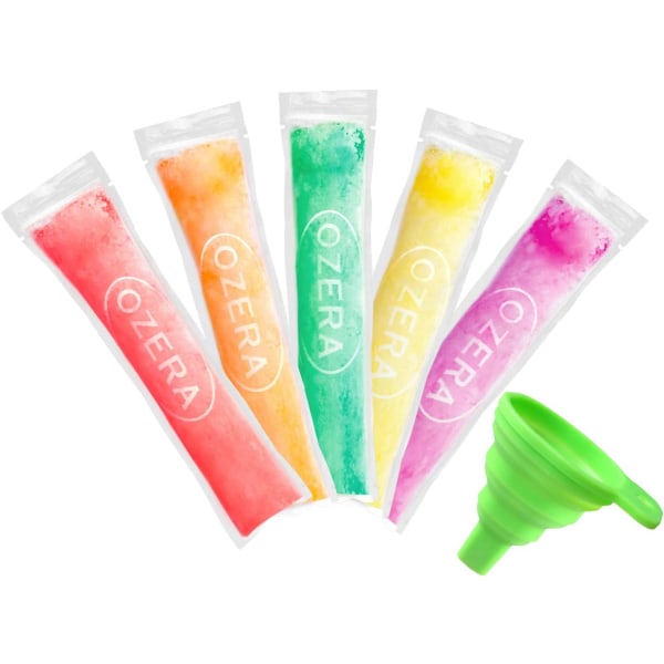 100 Pack Popsicle Bags, Freeze Pops Popsicle Pouches Maker Disposable DIY Ice Pop Mold Bags Pouches- Comes With Silicone Funnel