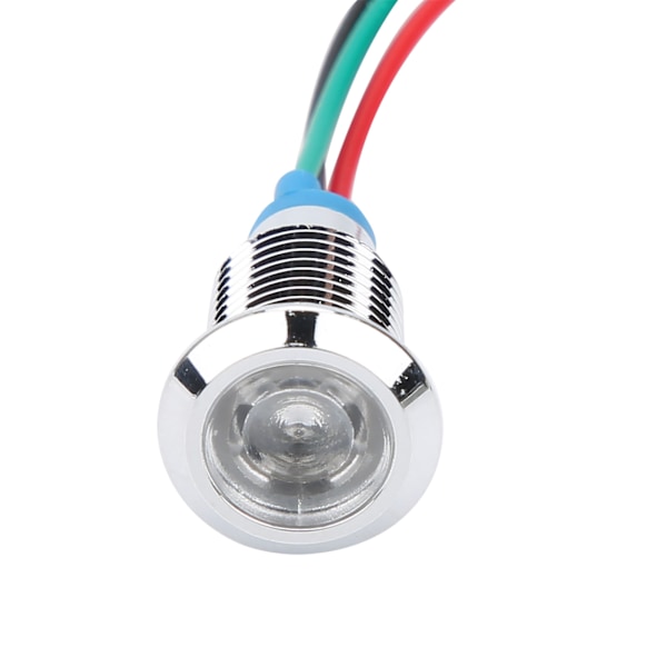 4 Sarjaa Esijohdotettuja Pyöreitä Vedenkestäviä 10 mm Metalli LED-valoja Kaksivärinen Indikaattori (Punainen ja Vihreä) Yhteinen Katodi 12-24V Red and Green