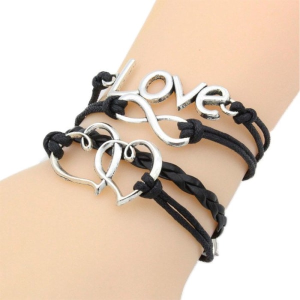 LCC® Armband for women/män Svart handvävt konstläder silversnöre handgjorda Oändliga livets träd/hjärtat kärlek/one direction