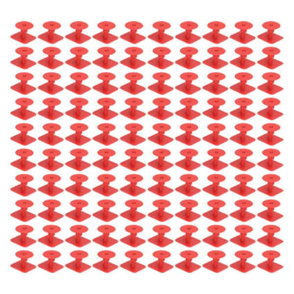 100 kpl Tyhjät korvamerkit Neliönmuotoiset karjaeläinten tunnistusmerkit nautakarjan korvakorumerkit sioille, punainen Red 100 Pcs