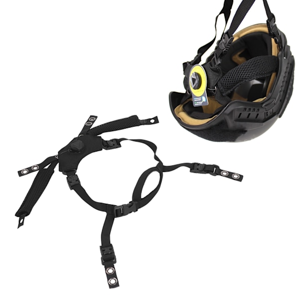 Justerbar Dial Suspension System Hakestroppen til FAST og MICH Hjelme - Kompatibel med Wendy Hjelm Black